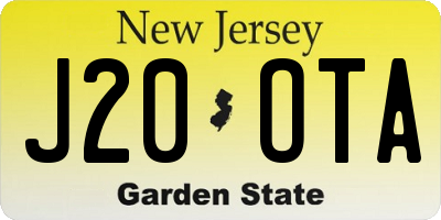 NJ license plate J20OTA