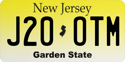 NJ license plate J20OTM