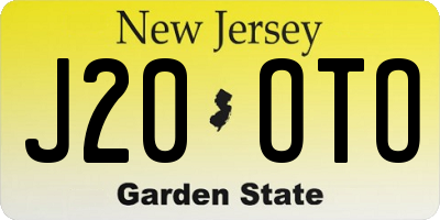 NJ license plate J20OTO