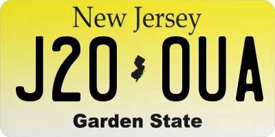 NJ license plate J20OUA
