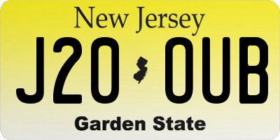 NJ license plate J20OUB