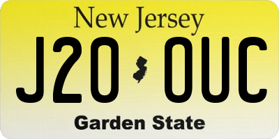 NJ license plate J20OUC