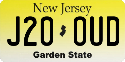 NJ license plate J20OUD