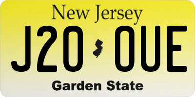 NJ license plate J20OUE