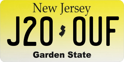 NJ license plate J20OUF
