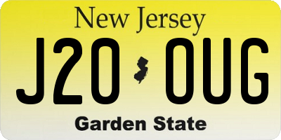 NJ license plate J20OUG