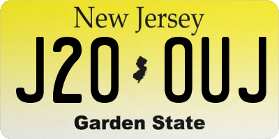 NJ license plate J20OUJ