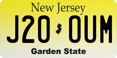 NJ license plate J20OUM