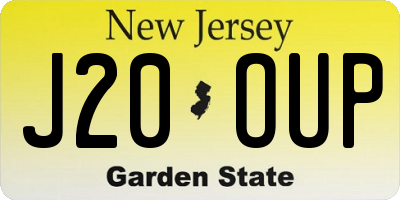 NJ license plate J20OUP