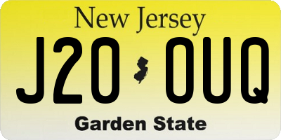 NJ license plate J20OUQ