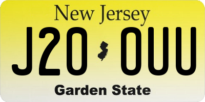 NJ license plate J20OUU
