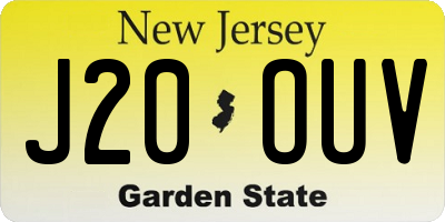 NJ license plate J20OUV