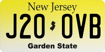 NJ license plate J20OVB