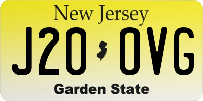 NJ license plate J20OVG