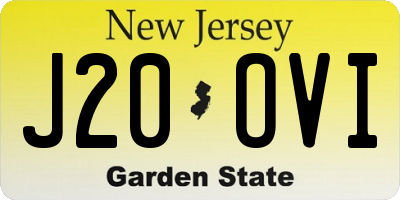 NJ license plate J20OVI