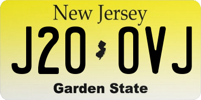 NJ license plate J20OVJ