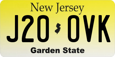 NJ license plate J20OVK