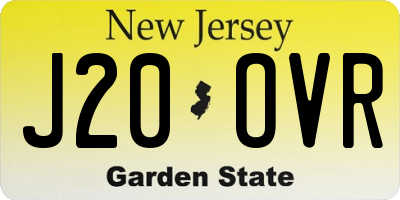 NJ license plate J20OVR