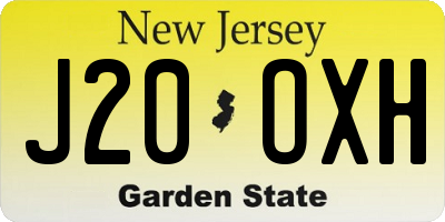 NJ license plate J20OXH