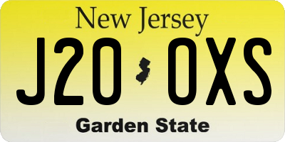 NJ license plate J20OXS