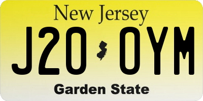 NJ license plate J20OYM
