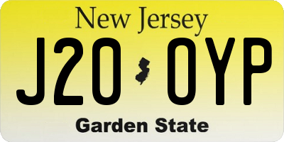 NJ license plate J20OYP