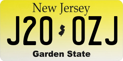 NJ license plate J20OZJ