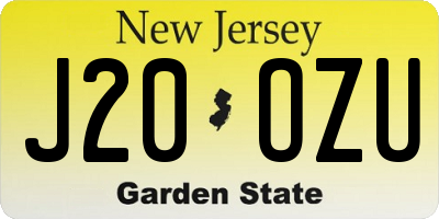NJ license plate J20OZU