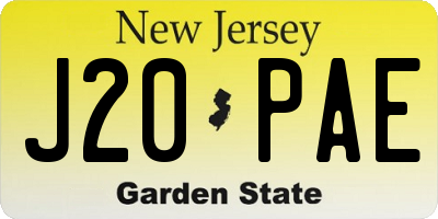 NJ license plate J20PAE