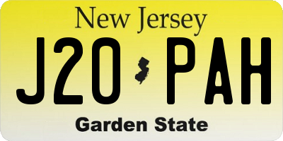NJ license plate J20PAH