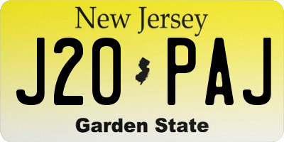 NJ license plate J20PAJ