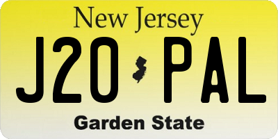 NJ license plate J20PAL
