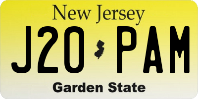 NJ license plate J20PAM