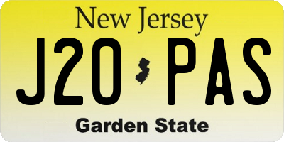 NJ license plate J20PAS