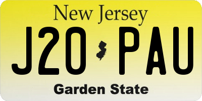 NJ license plate J20PAU