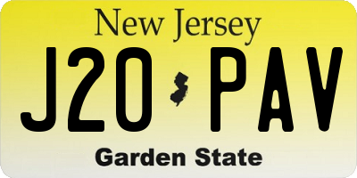 NJ license plate J20PAV