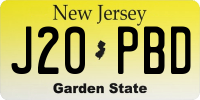 NJ license plate J20PBD