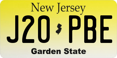 NJ license plate J20PBE