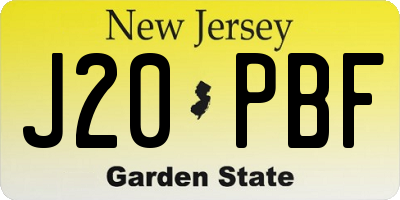 NJ license plate J20PBF
