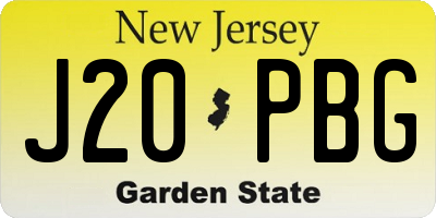 NJ license plate J20PBG