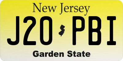 NJ license plate J20PBI