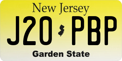 NJ license plate J20PBP