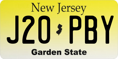 NJ license plate J20PBY