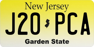NJ license plate J20PCA