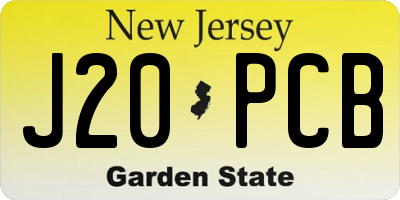 NJ license plate J20PCB