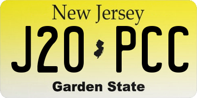 NJ license plate J20PCC