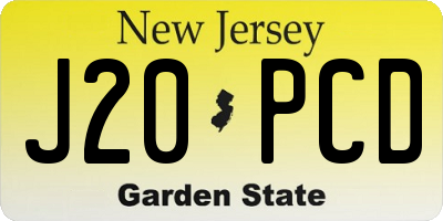 NJ license plate J20PCD
