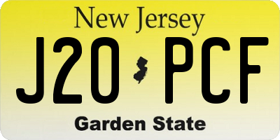 NJ license plate J20PCF