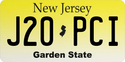 NJ license plate J20PCI