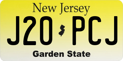 NJ license plate J20PCJ